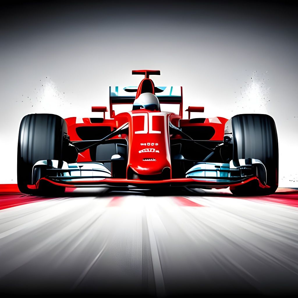 Red F1 Car Races in Graffiti Street Art