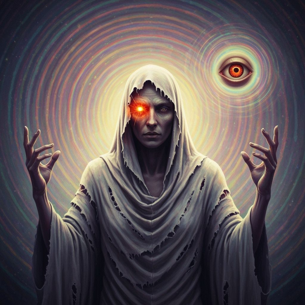 Mystical Being in Iridescent Portal