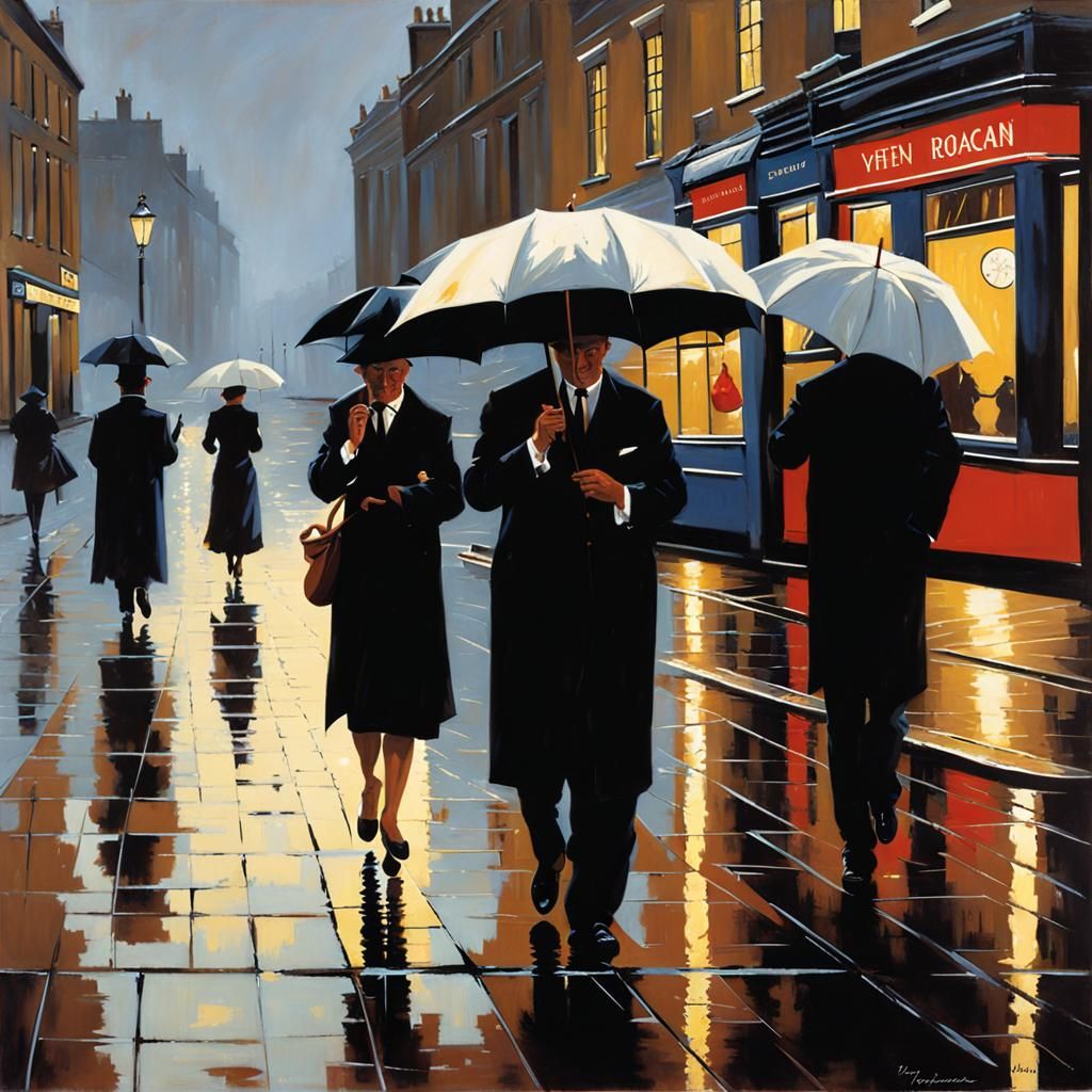 Evocative Scene in Vettriano Style