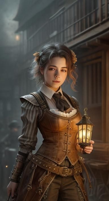 Steampunk Oktoberfest Polka Dancer in Post-Apocalyptic Setti...