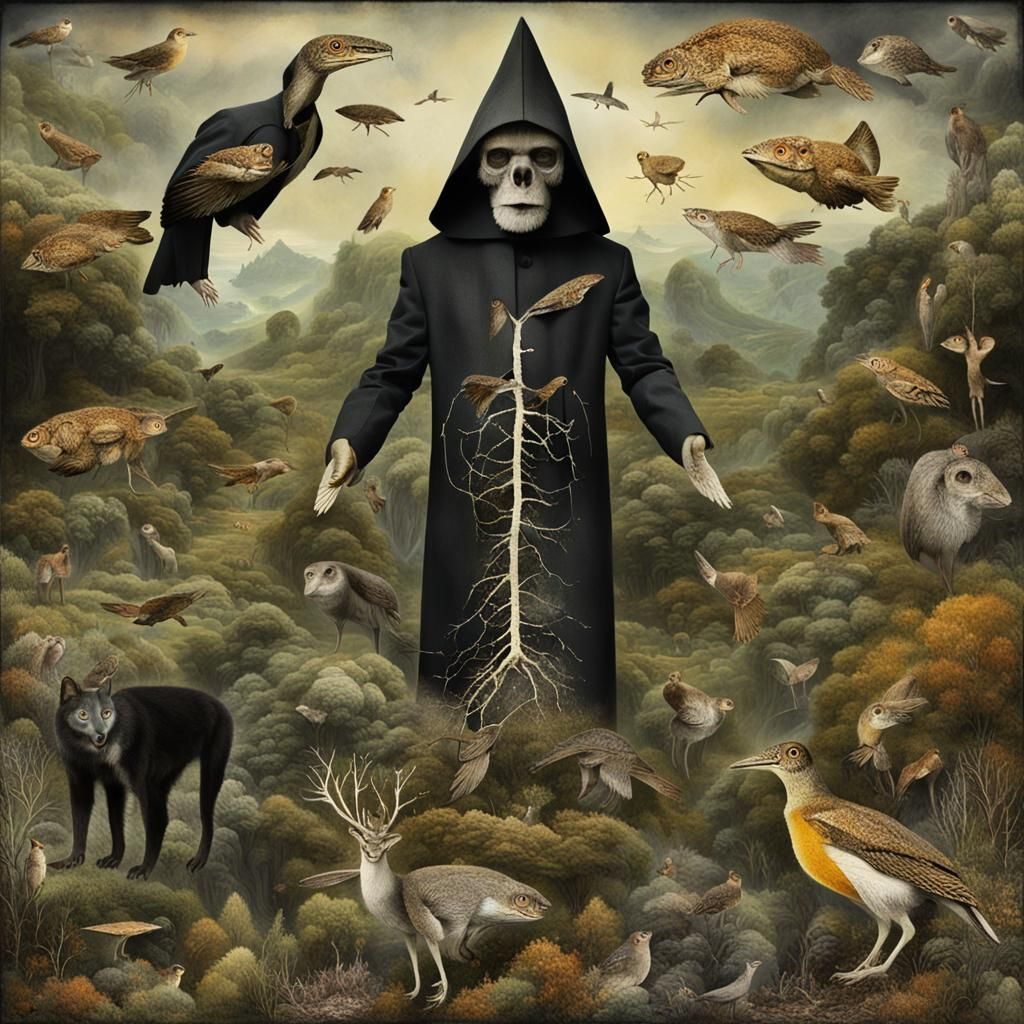 Galactic Creation: Mystical Creatures Soaring Through Space