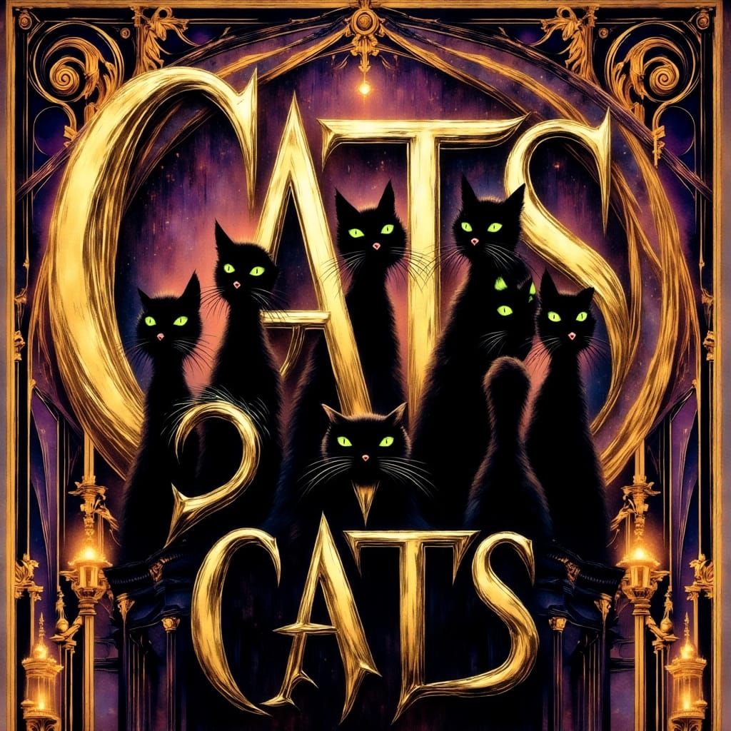 Art Deco "Cats" Musical Film Poster