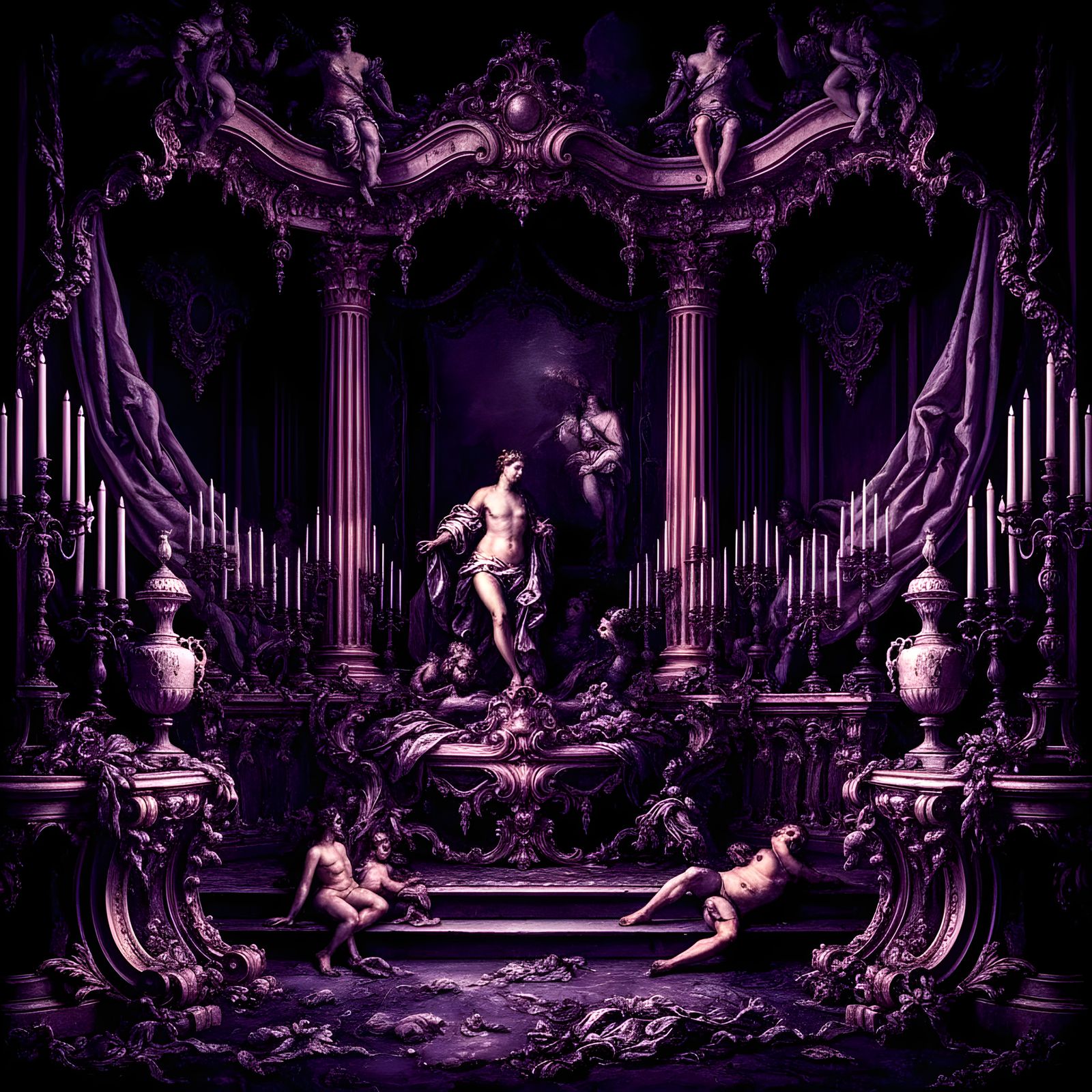 Baroque Opulence in Rich Violet Hues