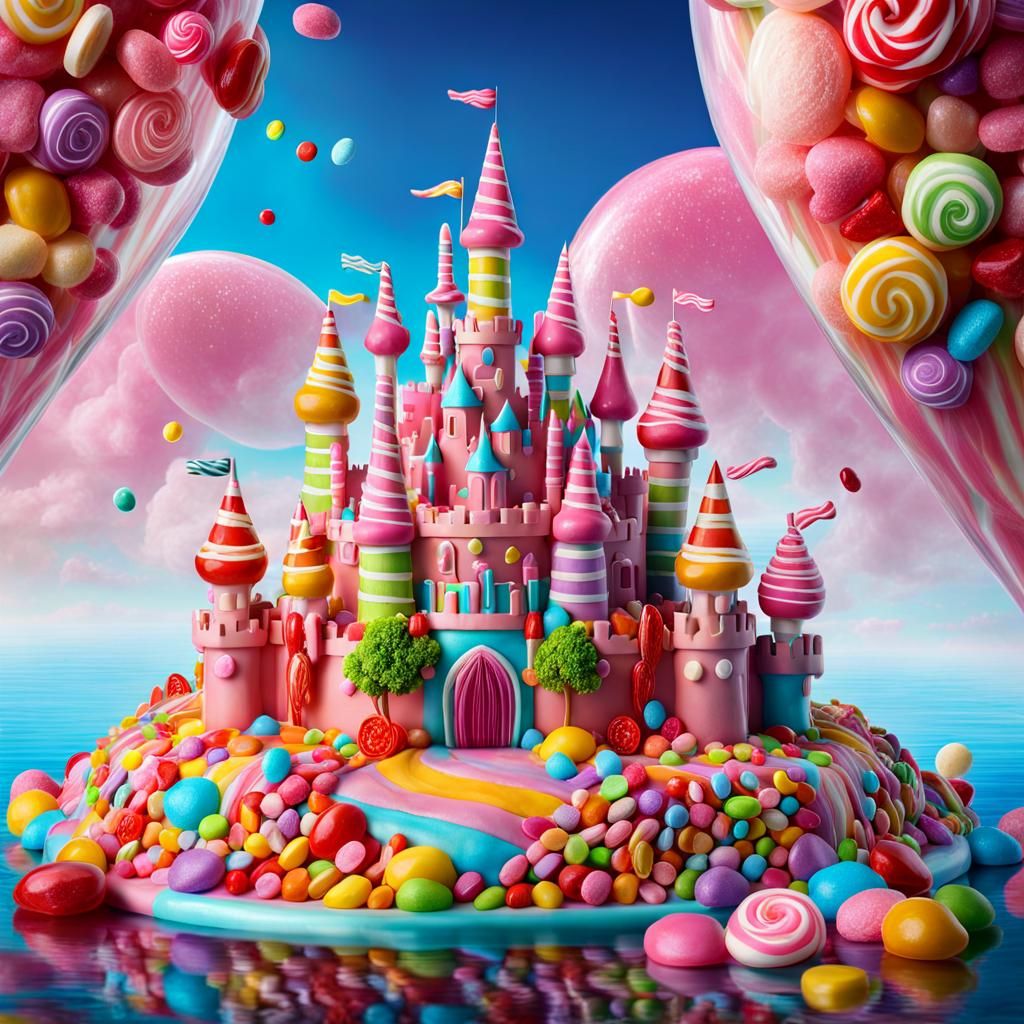 Hyperdetailed Candy Castle in Whimsical Candy World