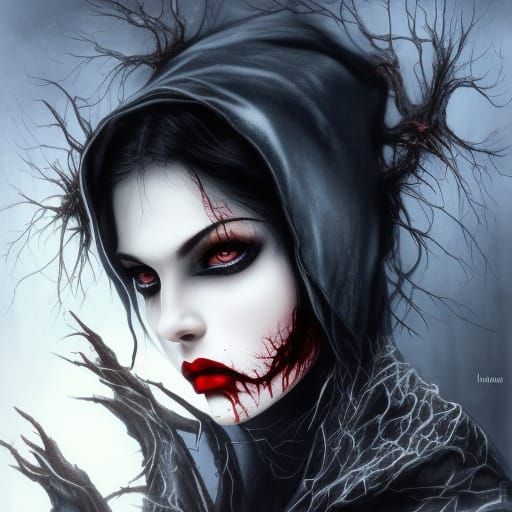 Gothic Zombie Woman in Dark Fantasy Art