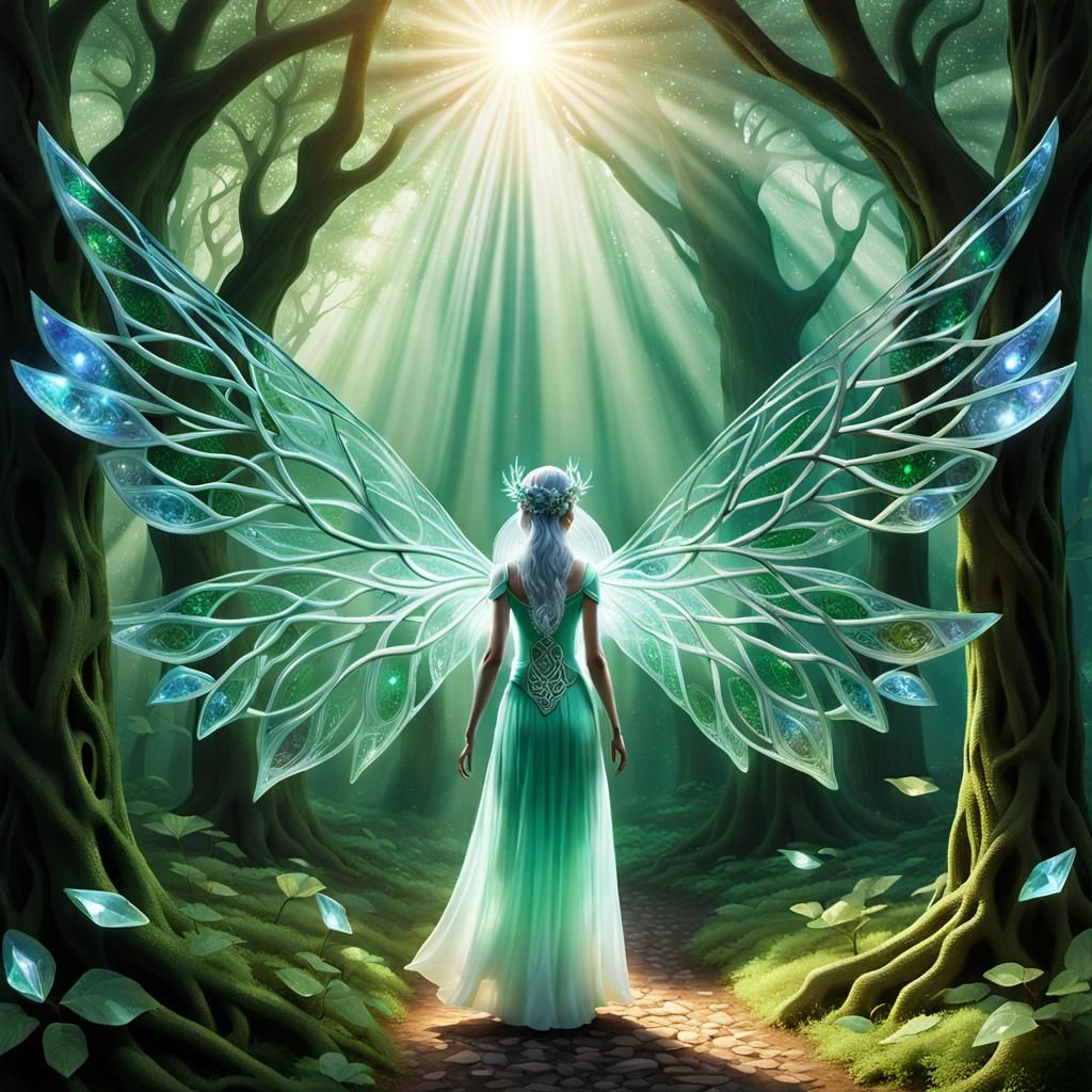 Celtic Fairy in Crystalline Forest