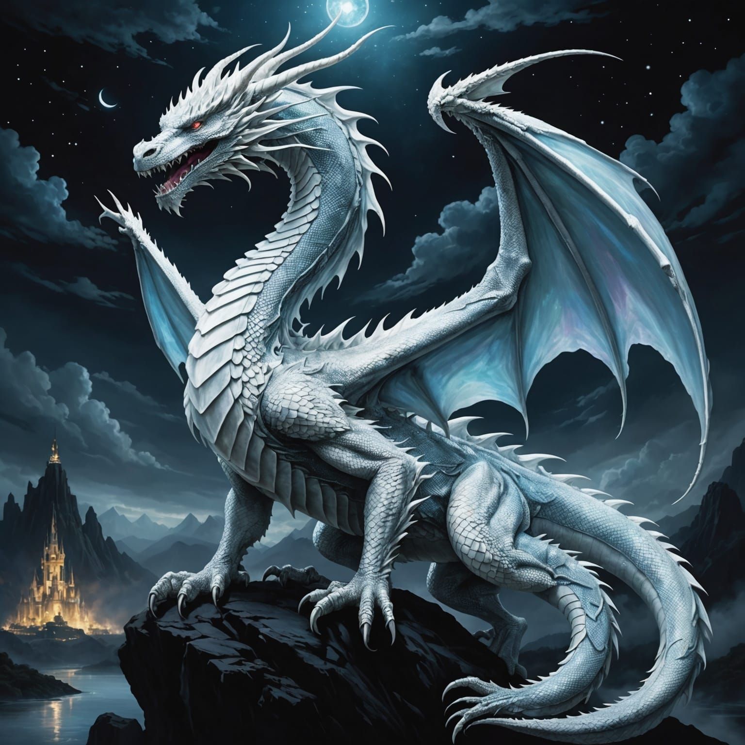 Celestial Dragon Emerges in Starless Night
