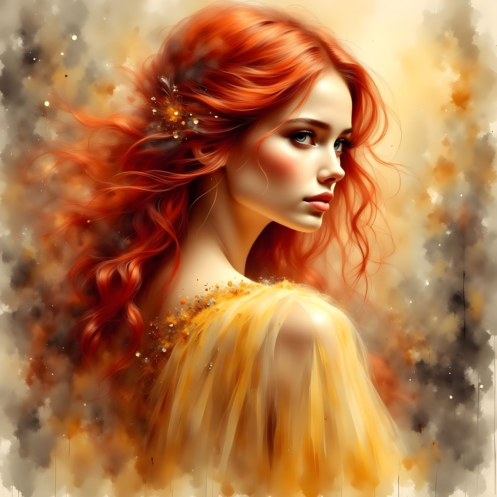 Norse Sun Goddess in Ethereal Fantasy Scene