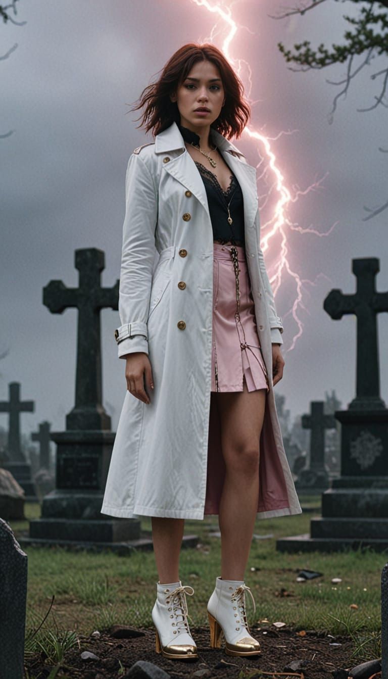 Dark Mage Woman Unleashes Golden Lightning in Mysterious Gra...