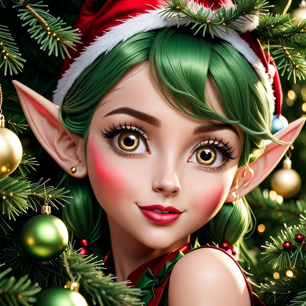 A close-up of  Christmas Elf