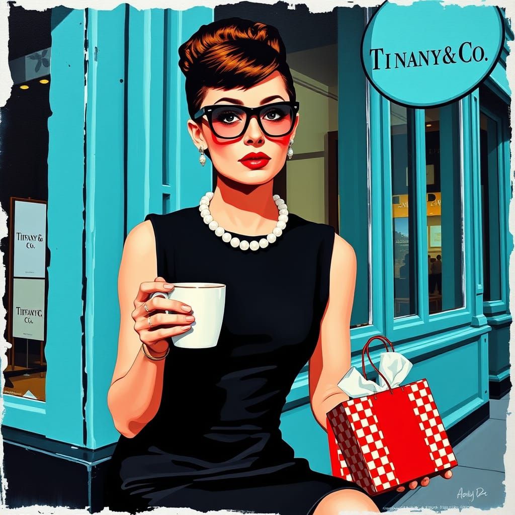 Audrey Hepburn as Pop Art Icon in Chic New York Morning