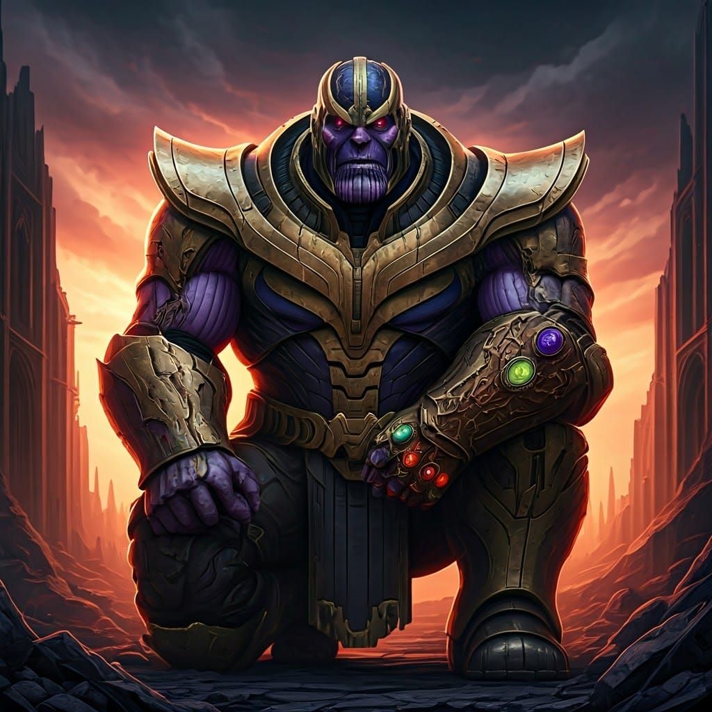 Thanos in Nightmarish Power Armor