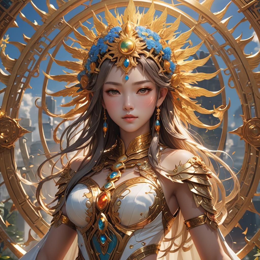 Anime Style Sun Goddess in 3D