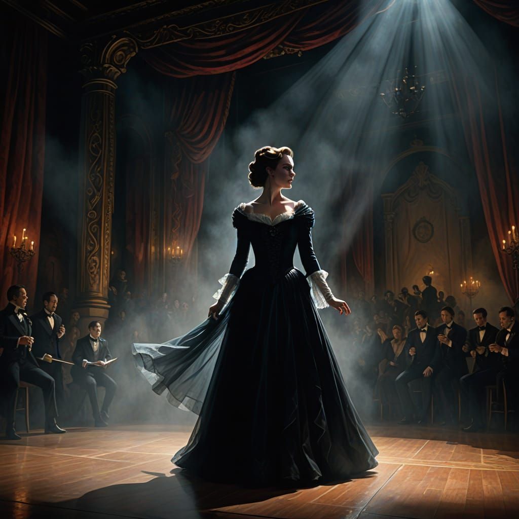 Christine Daaé on Broadway Stage in Dramatic Digital Paintin...