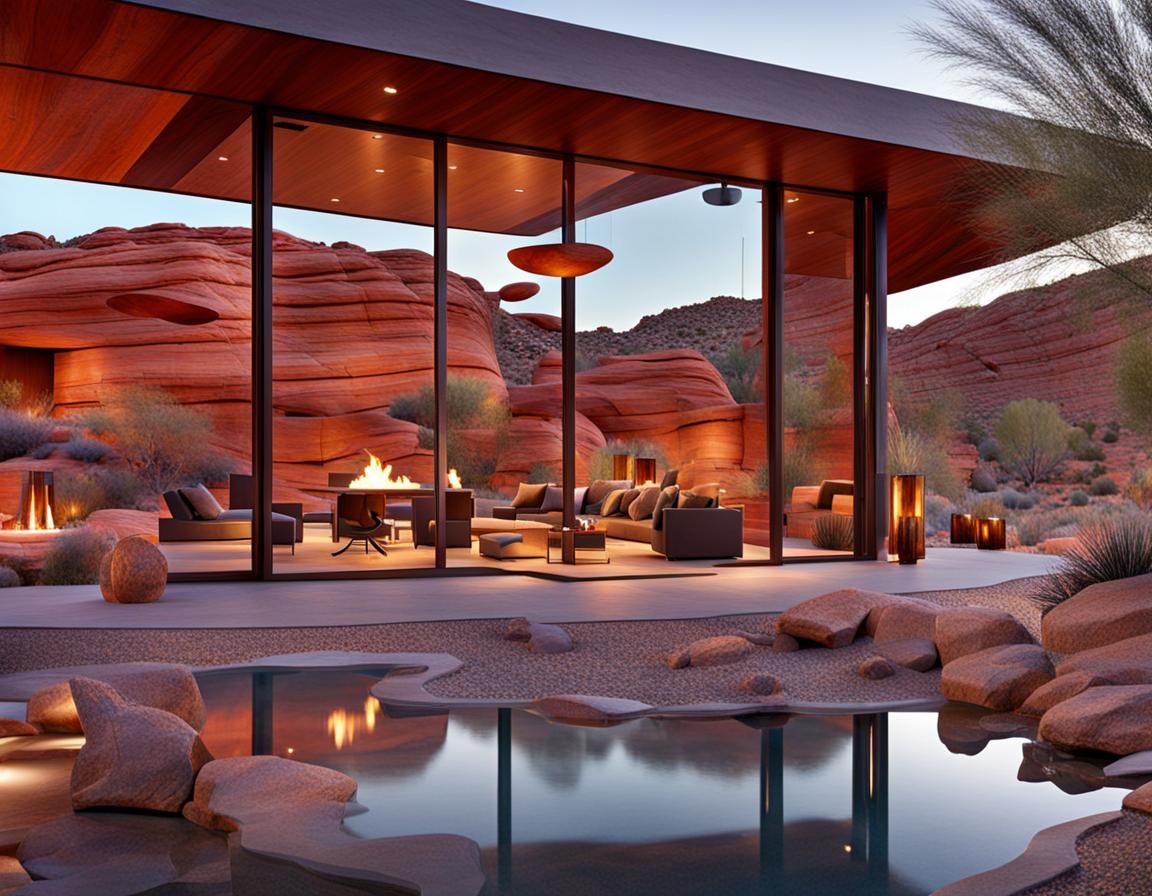 Modern Organic House in Red Rock Desert