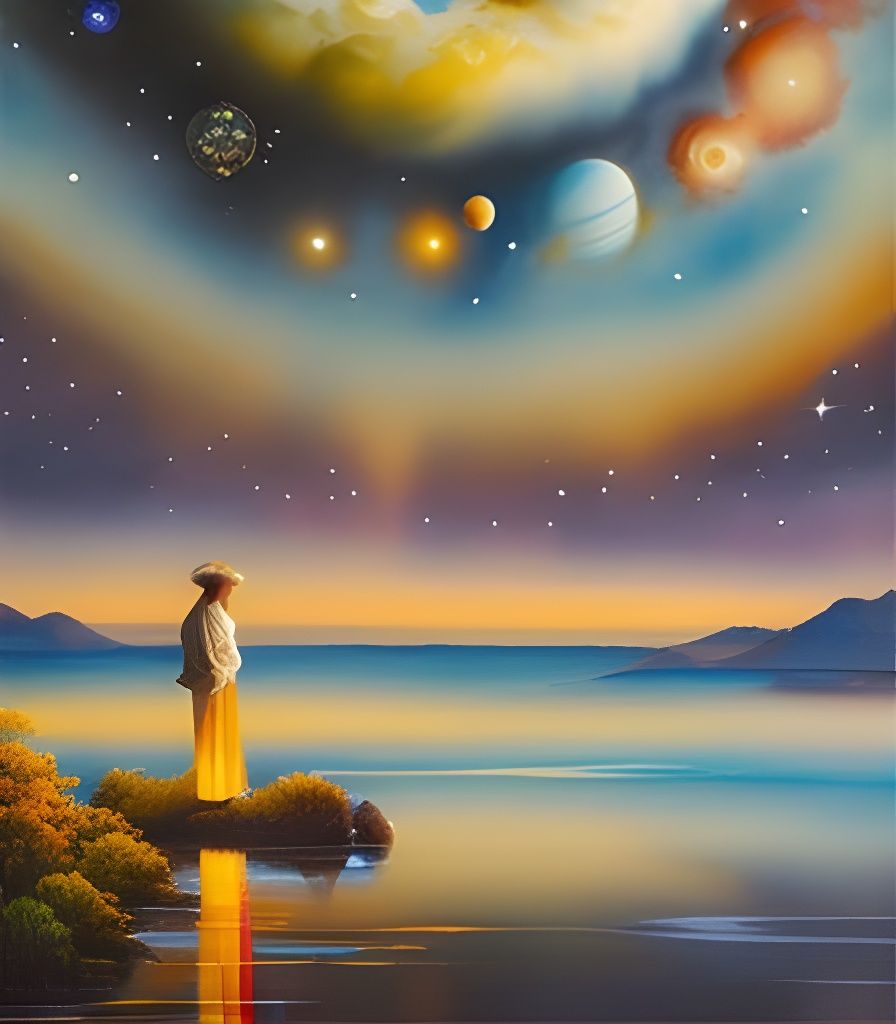 Fisherman in Dreamworld: A Watercolor Painting