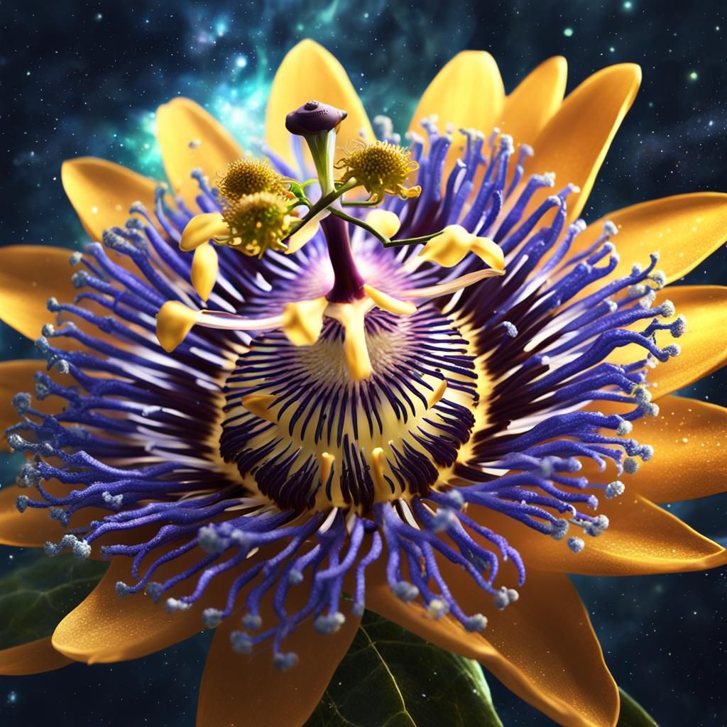Golden Passion Flower in Nebula Galaxy