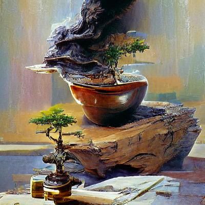 Bonsai Tree Oil Painting