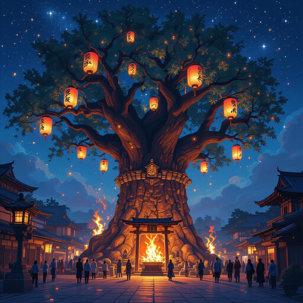 Giant Tree at Japanese Night Festival