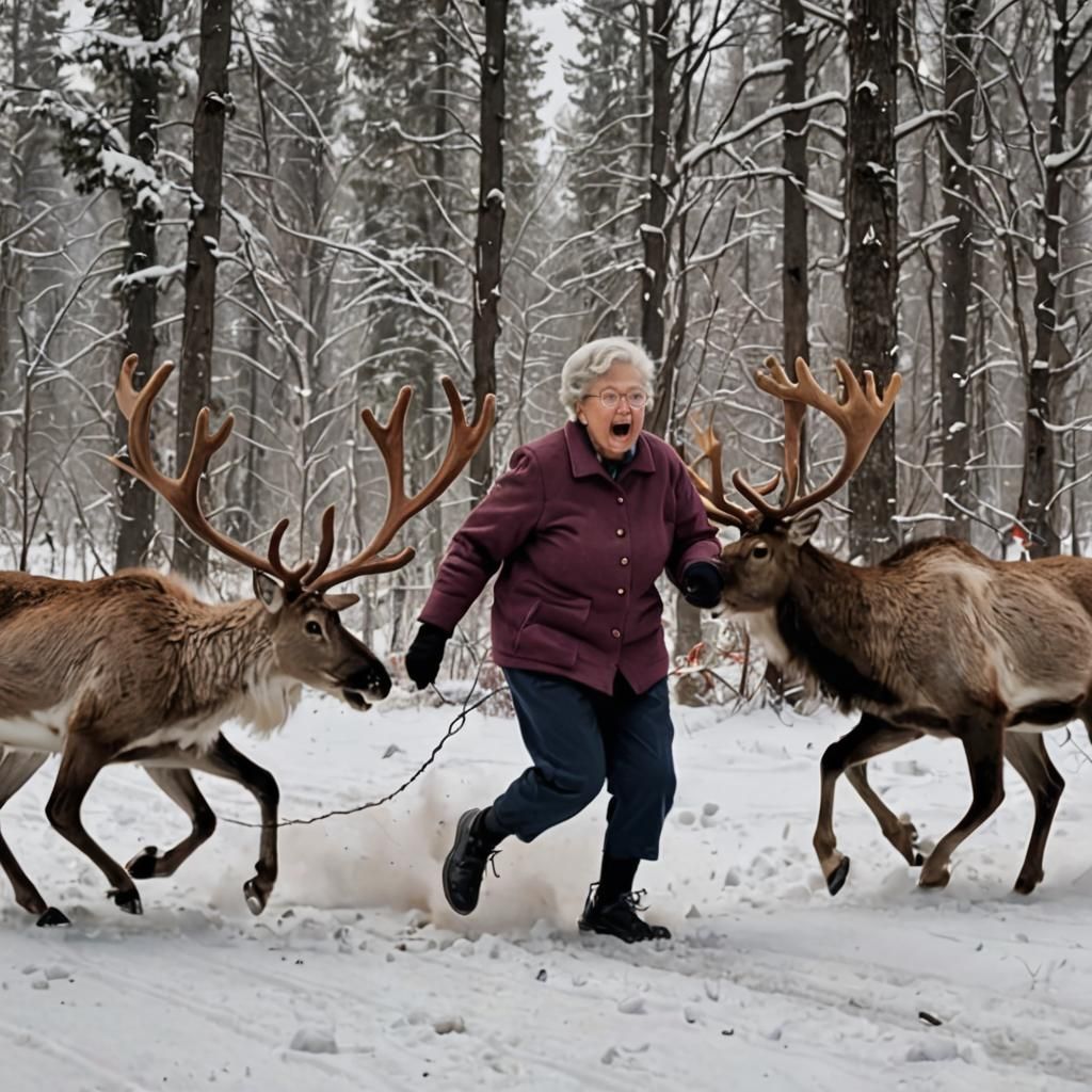 Grandma's Wild Ride: Reindeer Chase