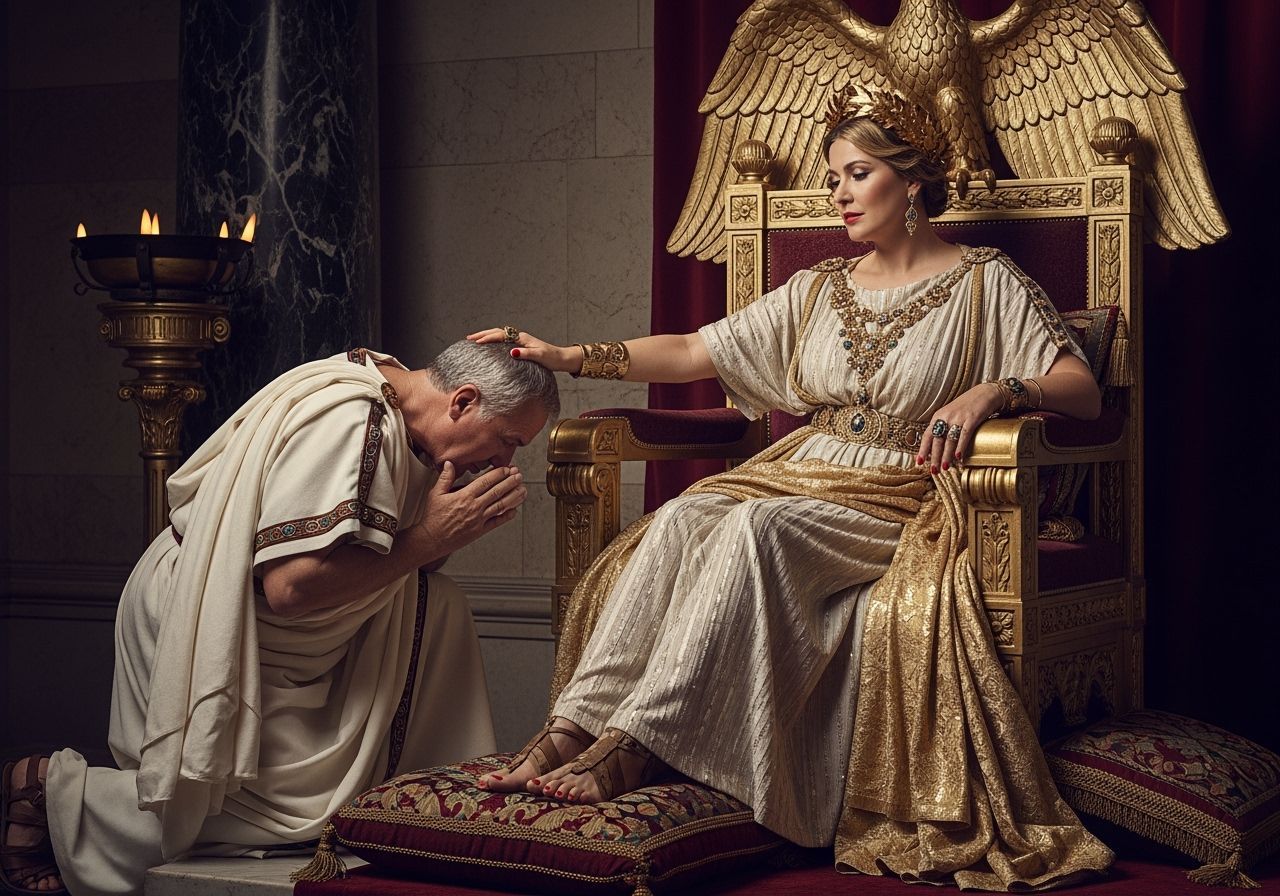 Empress Messalina on Her Throne in Ancient Rome