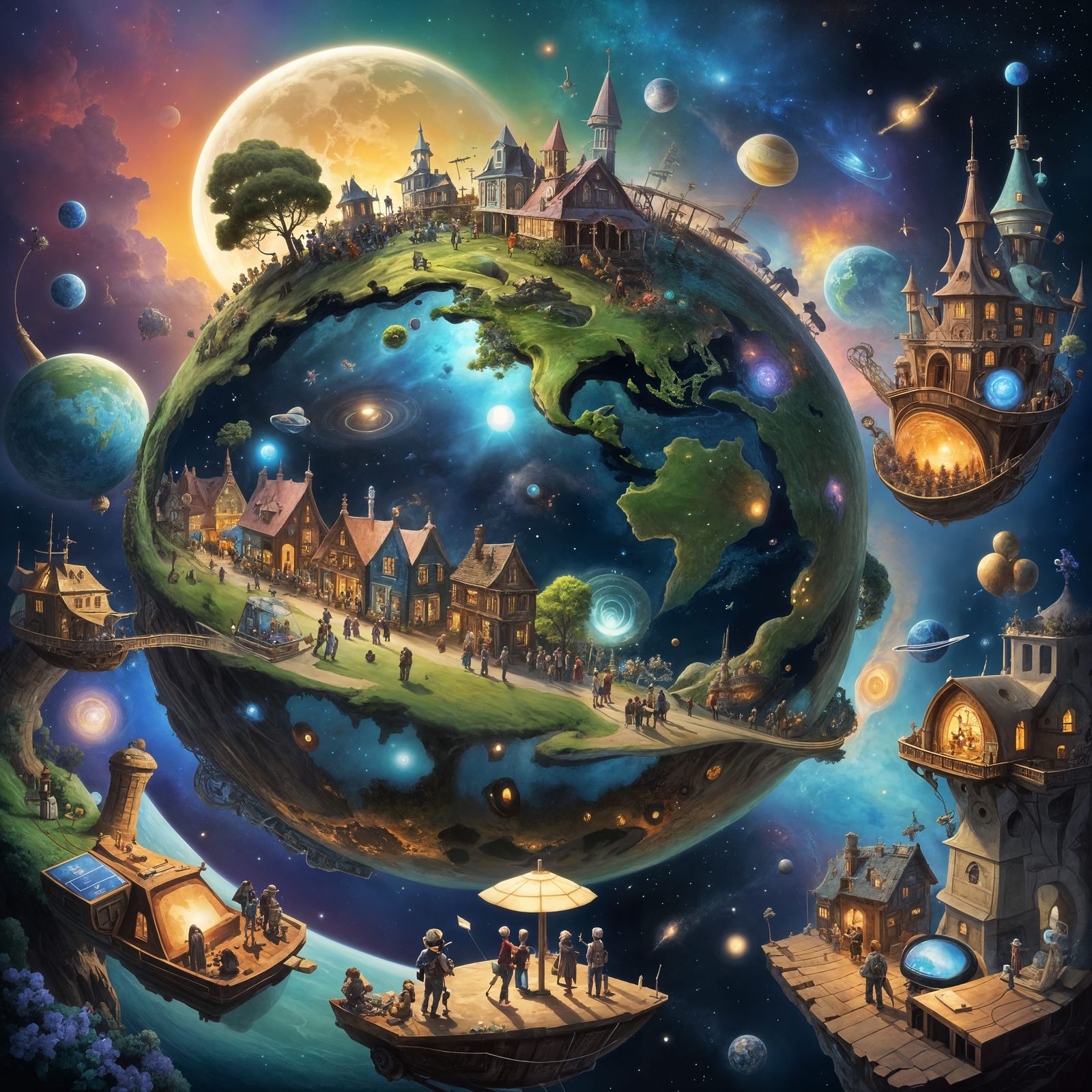 Internet Unites People in Surreal Digital Painting