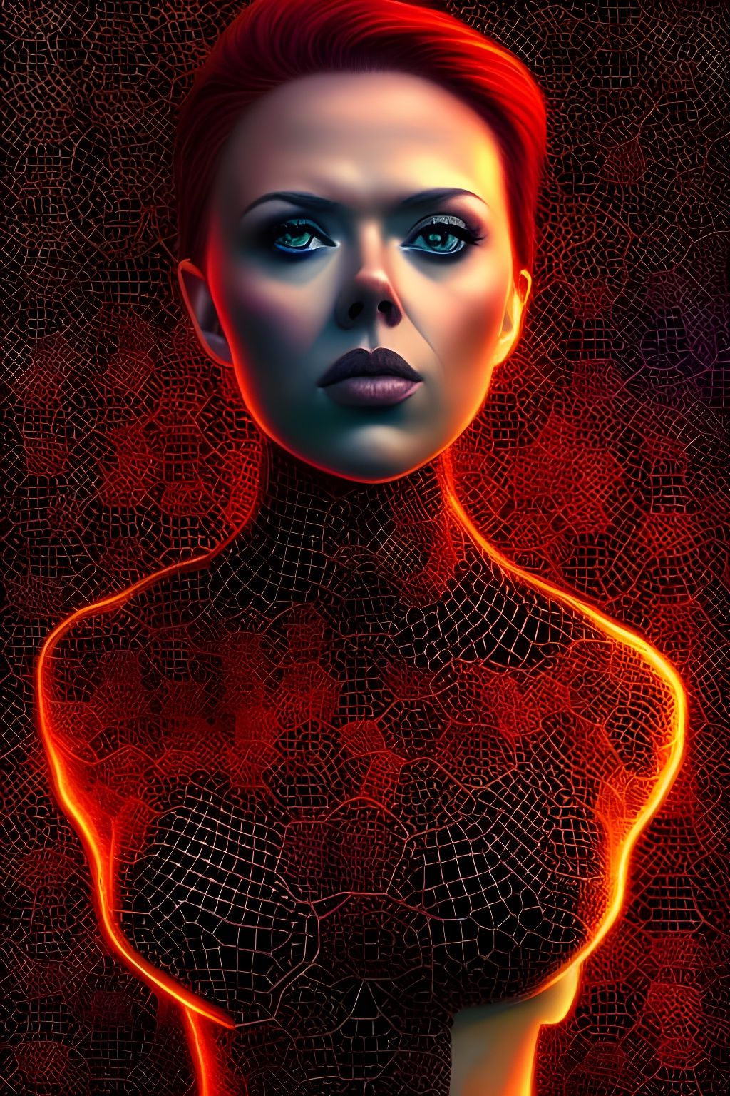 Insect Portrait of a Woman in Digital Art Style