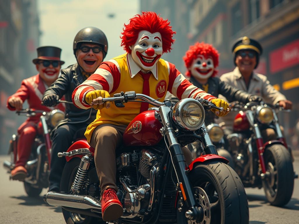 Ronald McDonald's Motorcycle Gang Rides