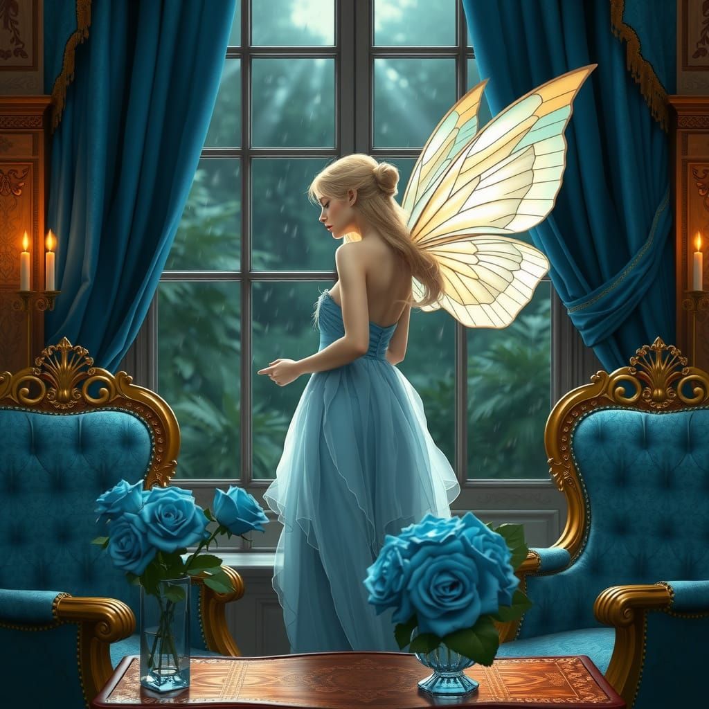 The Blue Fairy in Majestic Hyperdetailed Concept Art