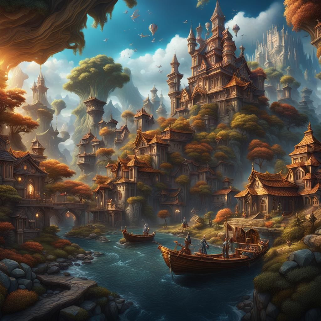 Fantastical Matte Painting with Intricate Detail