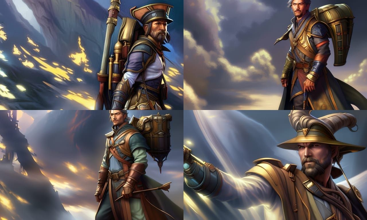 Ethereal Fantasy Traveler Portrait in Hyperdetailed Style