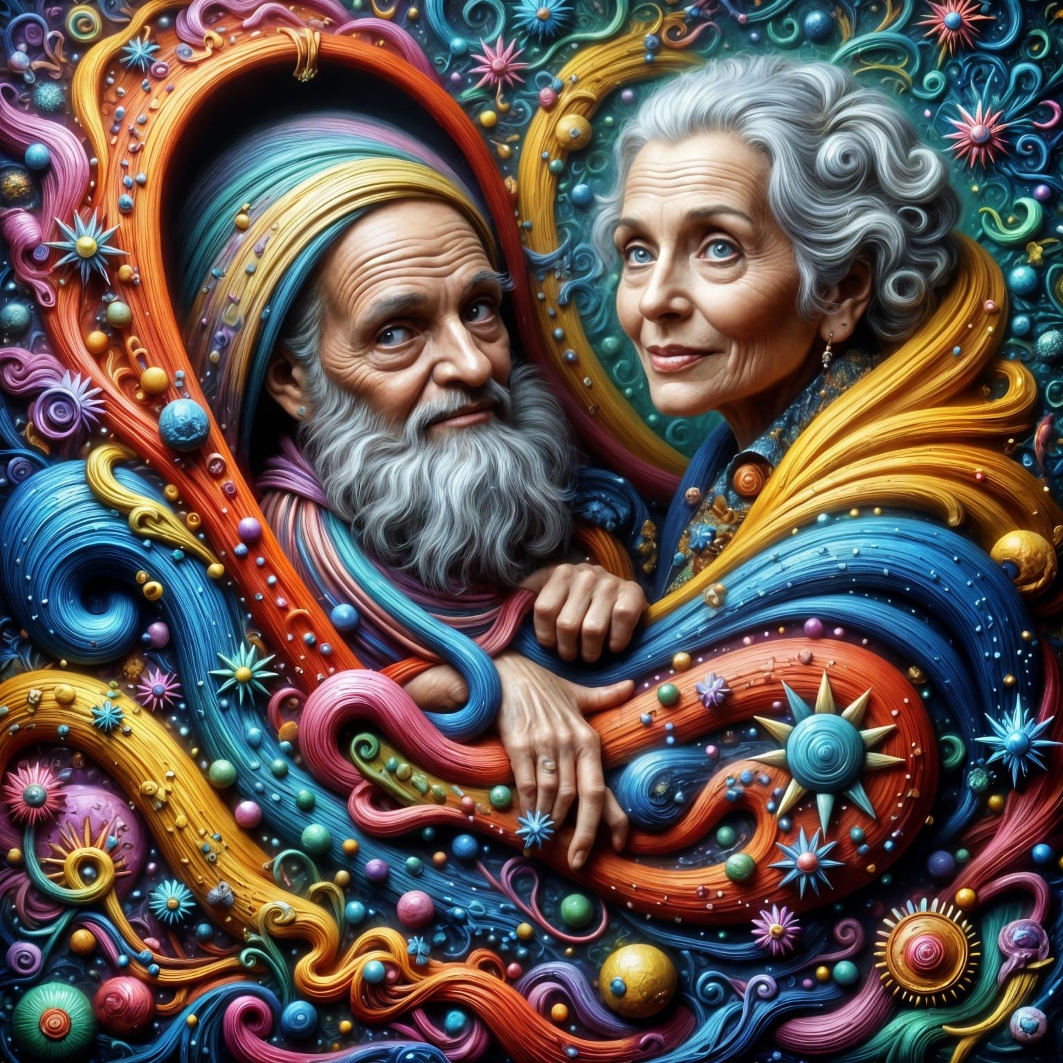 Ethereal Lady in a Vibrant Shoe, Neo-Impressionist Oil Paint...