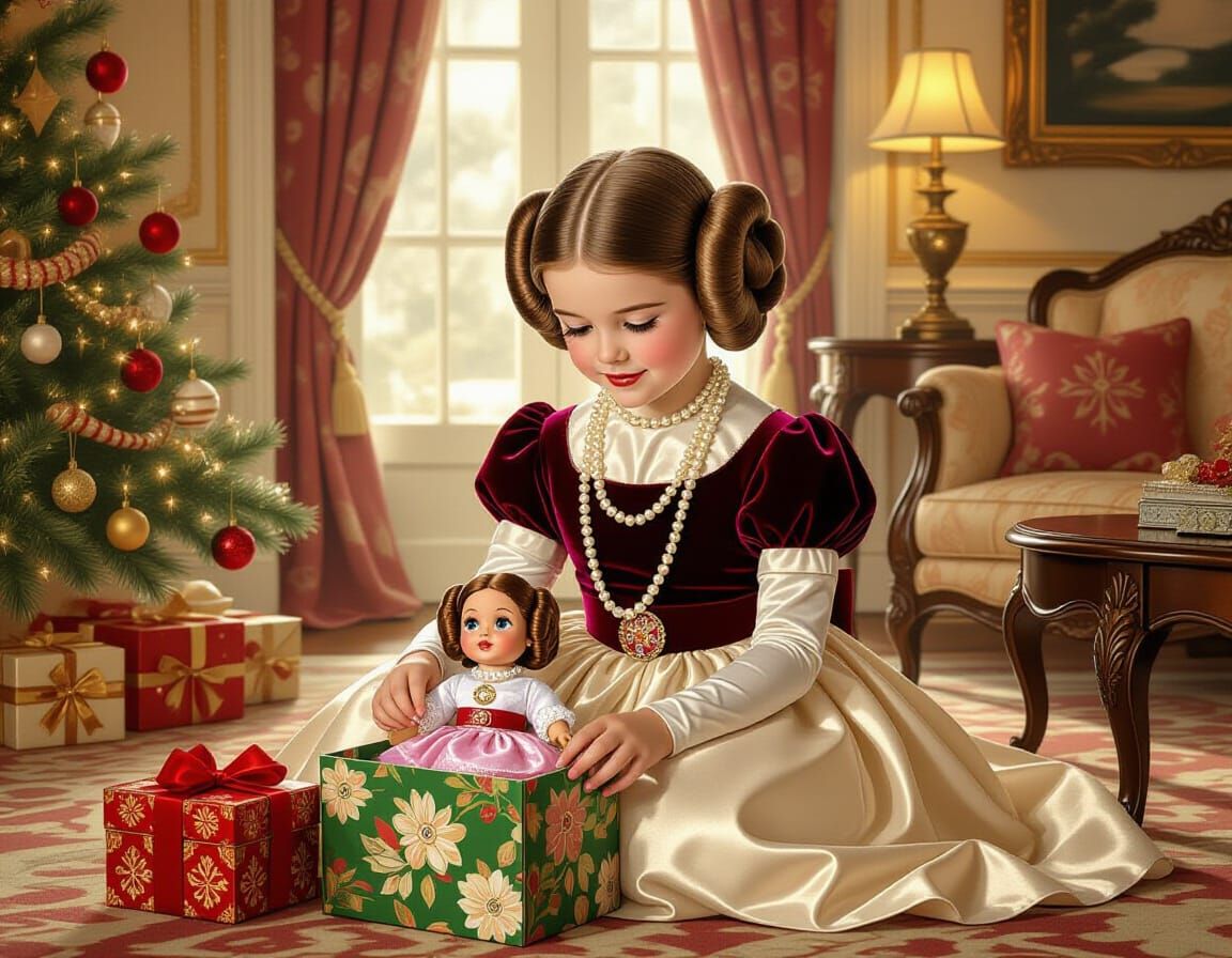 Princess Leia Doll Christmas, Vintage Pin-Up Style