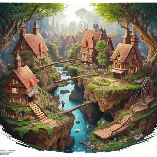 Enchanted Forest: Urban Sketch in Pen and Ink