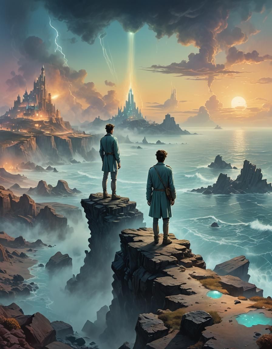 Archaeologist Discovering Atlantis in Surrealist Style