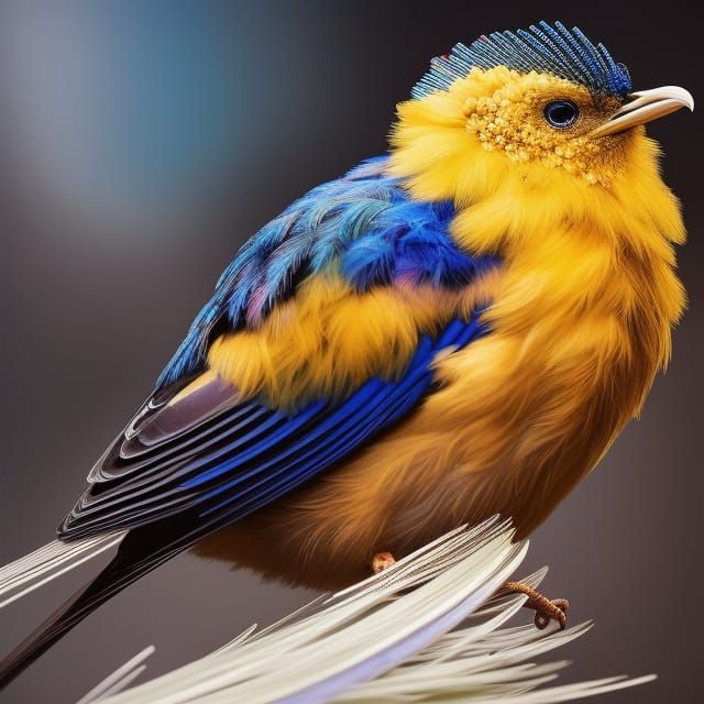 Detailed Overfat Bird in Dreamy 3D Digital Art