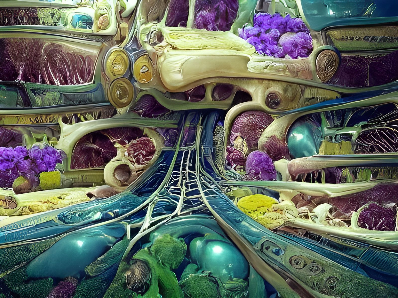 Prokaryotic Cell Superhighway: Art Nouveau Sci-Fi