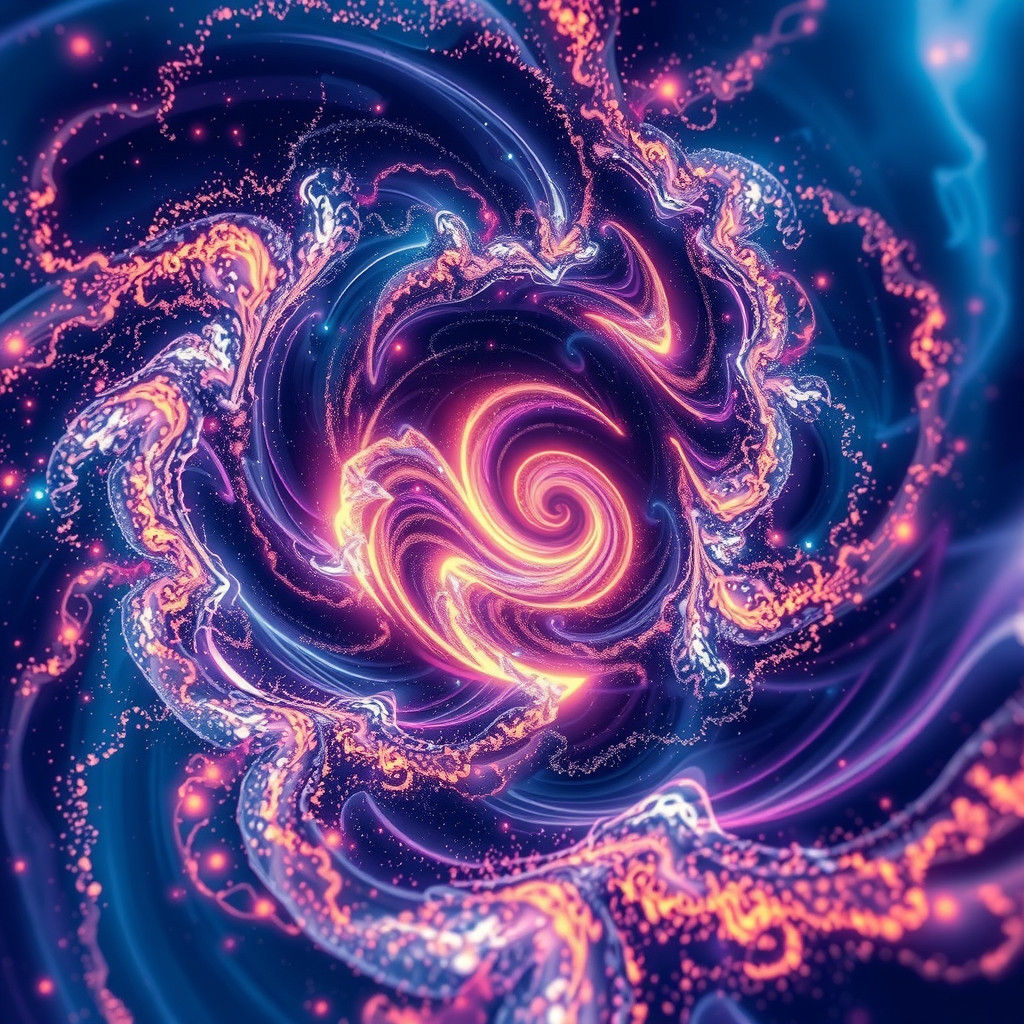 Cosmic Stardust Fractal Spiral in Digital Art Style