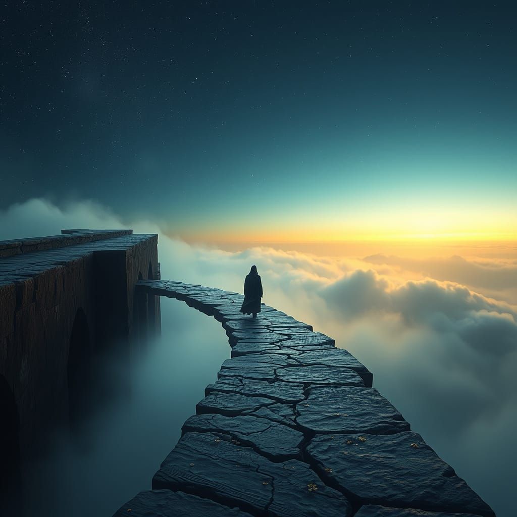 Surreal Path to Nowhere in Dreamlike Style