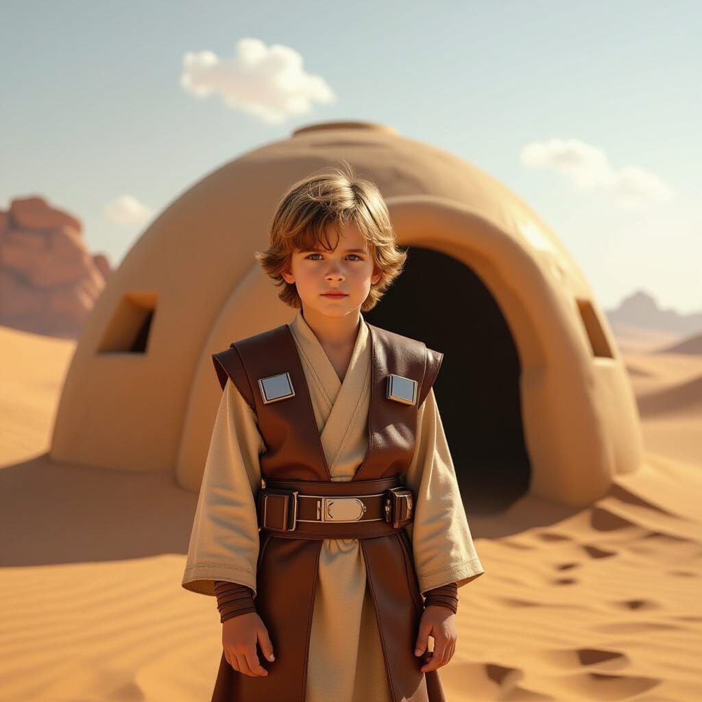 Young Anakin Skywalker in Desert Home