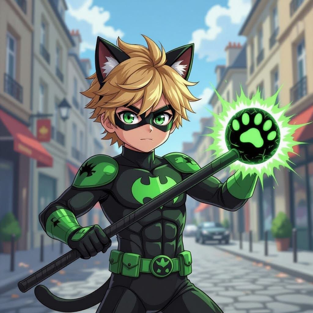 Anime-Style Superhero Boy in Paris