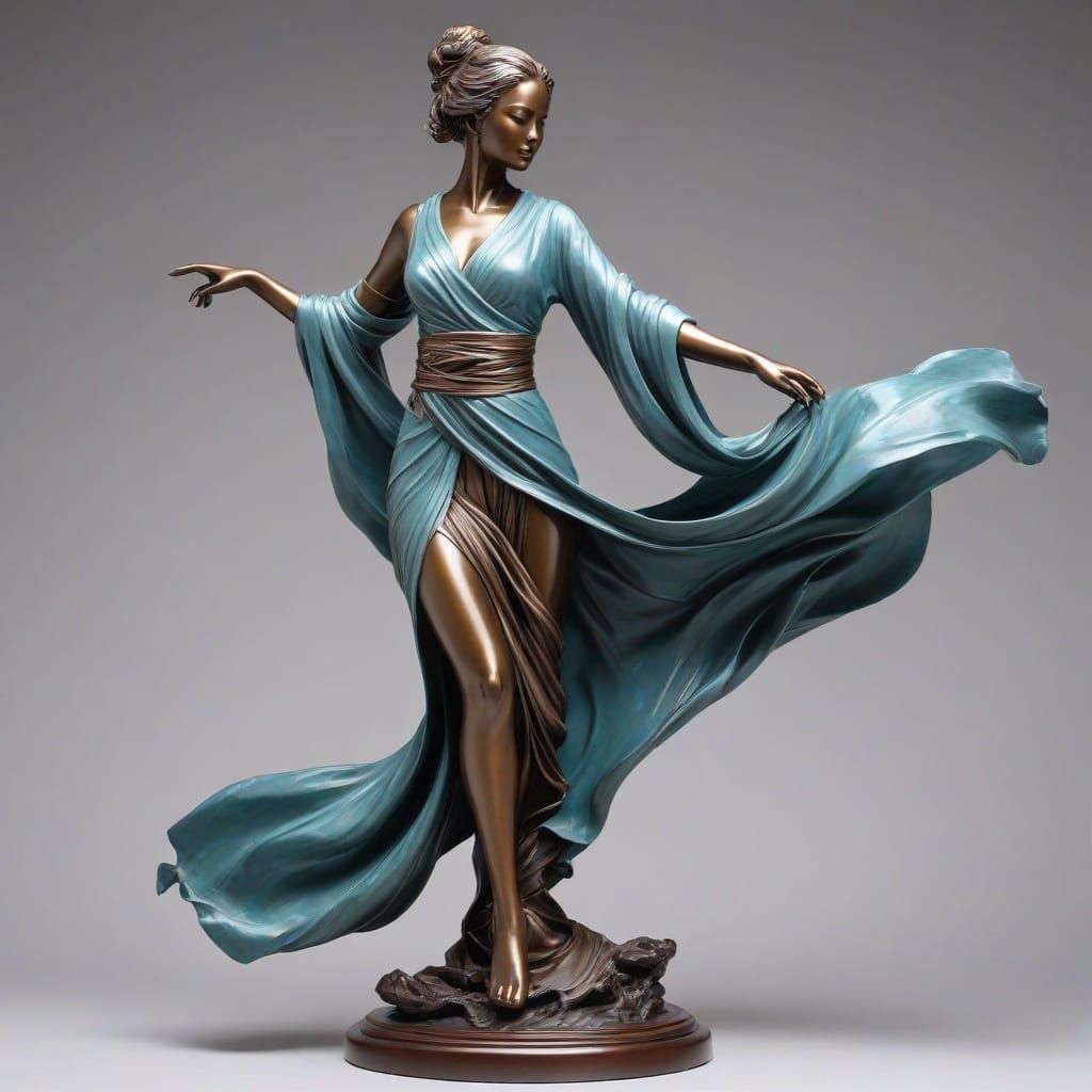 Elegant Bronze Figure in Dynamic Motion