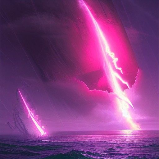 Neon Tornado Wreaks Havoc on the Ocean