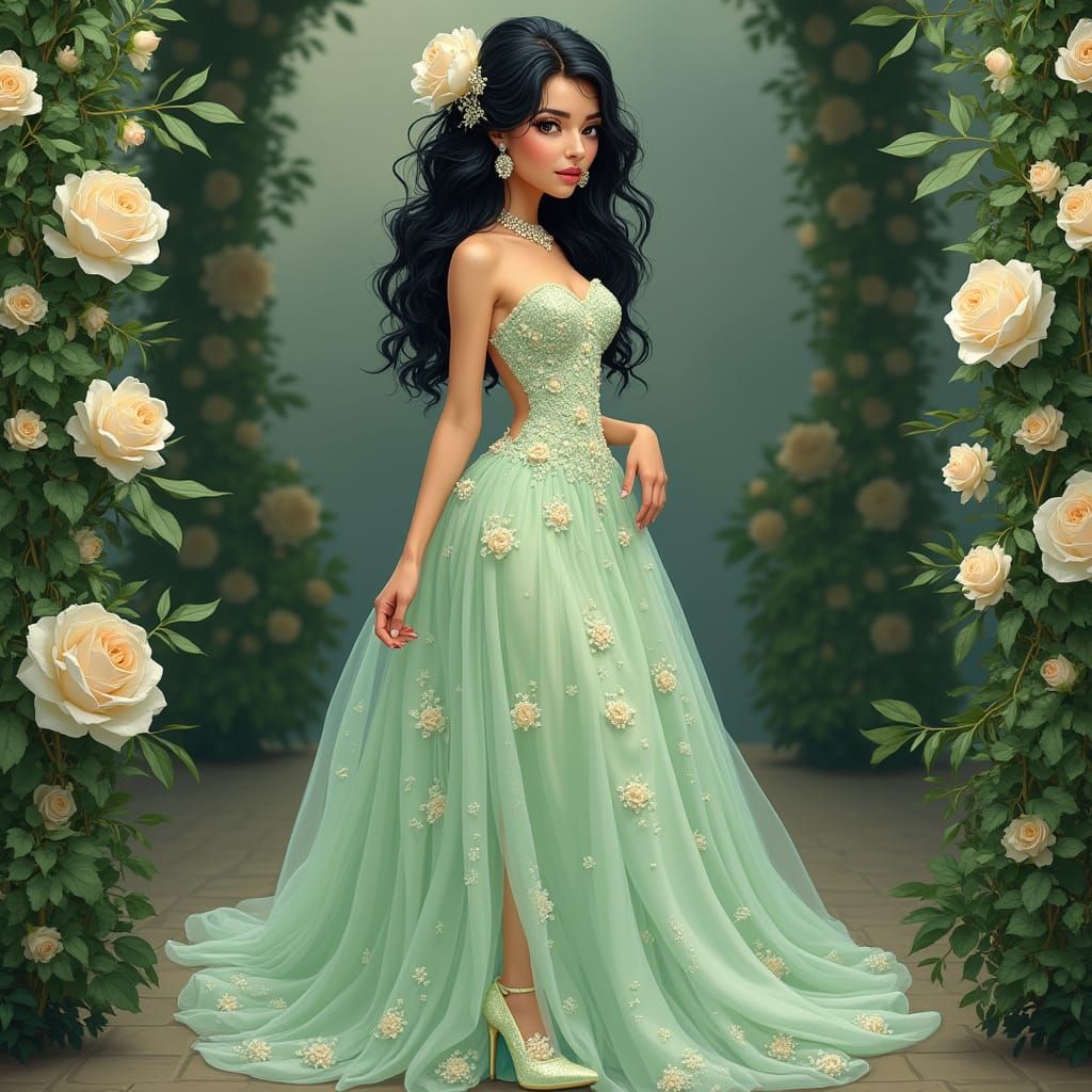 Whimsical Pastel Goddess in a Floral Fantasy