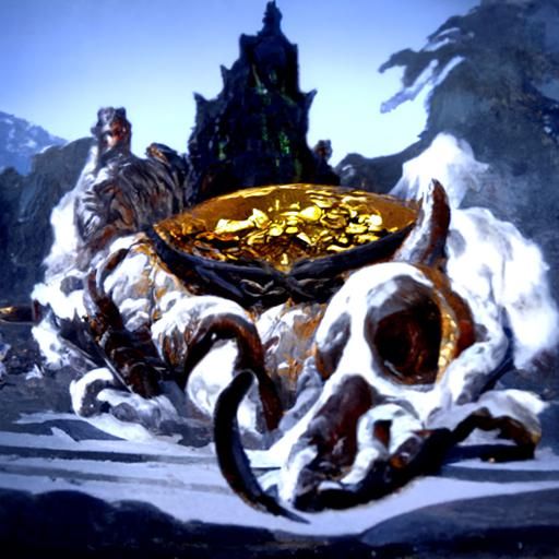 Dragon on Gold Coins, Sinister Digital Portrait