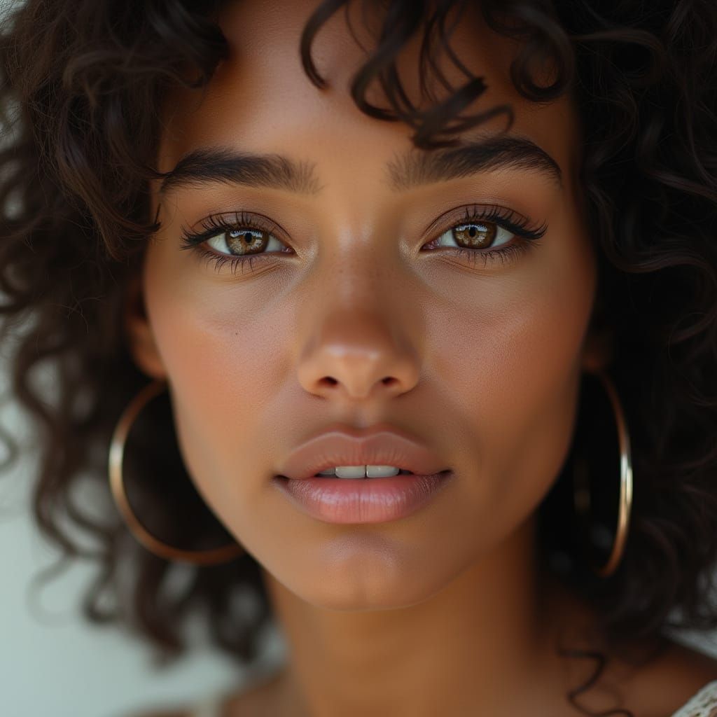 Stunning Close-Up Portrait of a Fashion Model