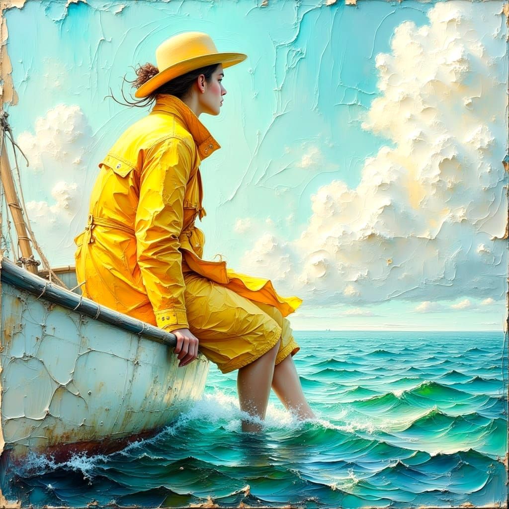 Impasto Oil Painting of a Sunny Voyage