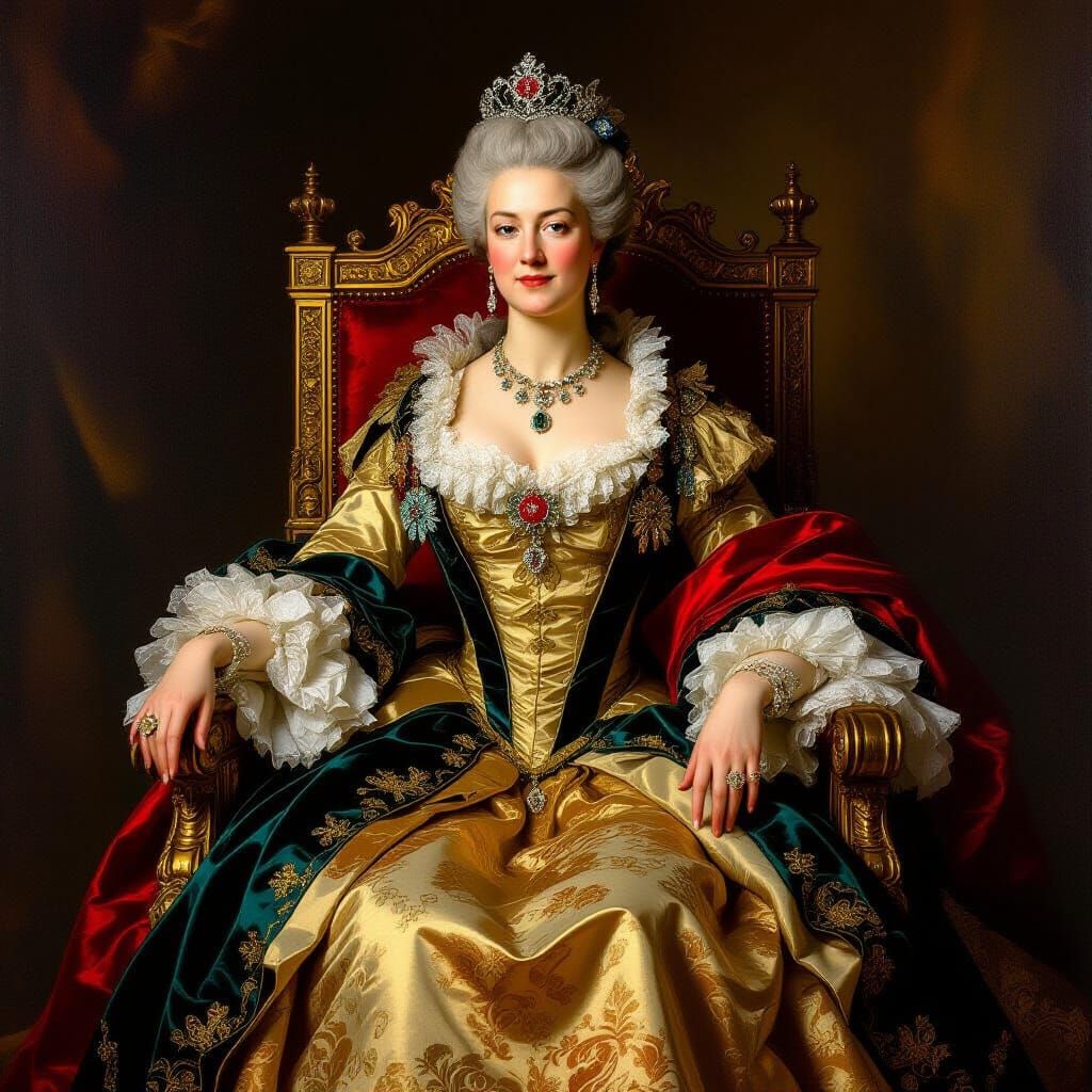 Catherine the Great Portrait in 18th Century Style
