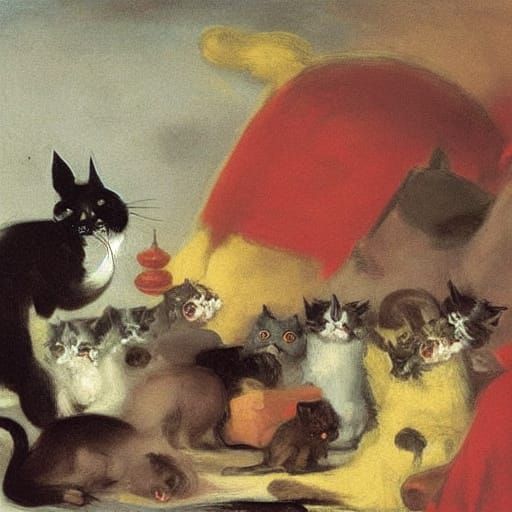 Mysterious Feline Figure Dominates Night Market Scene