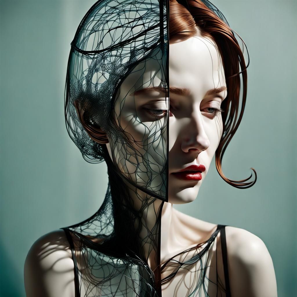 Surreal 3D Portrait of Utter Despair